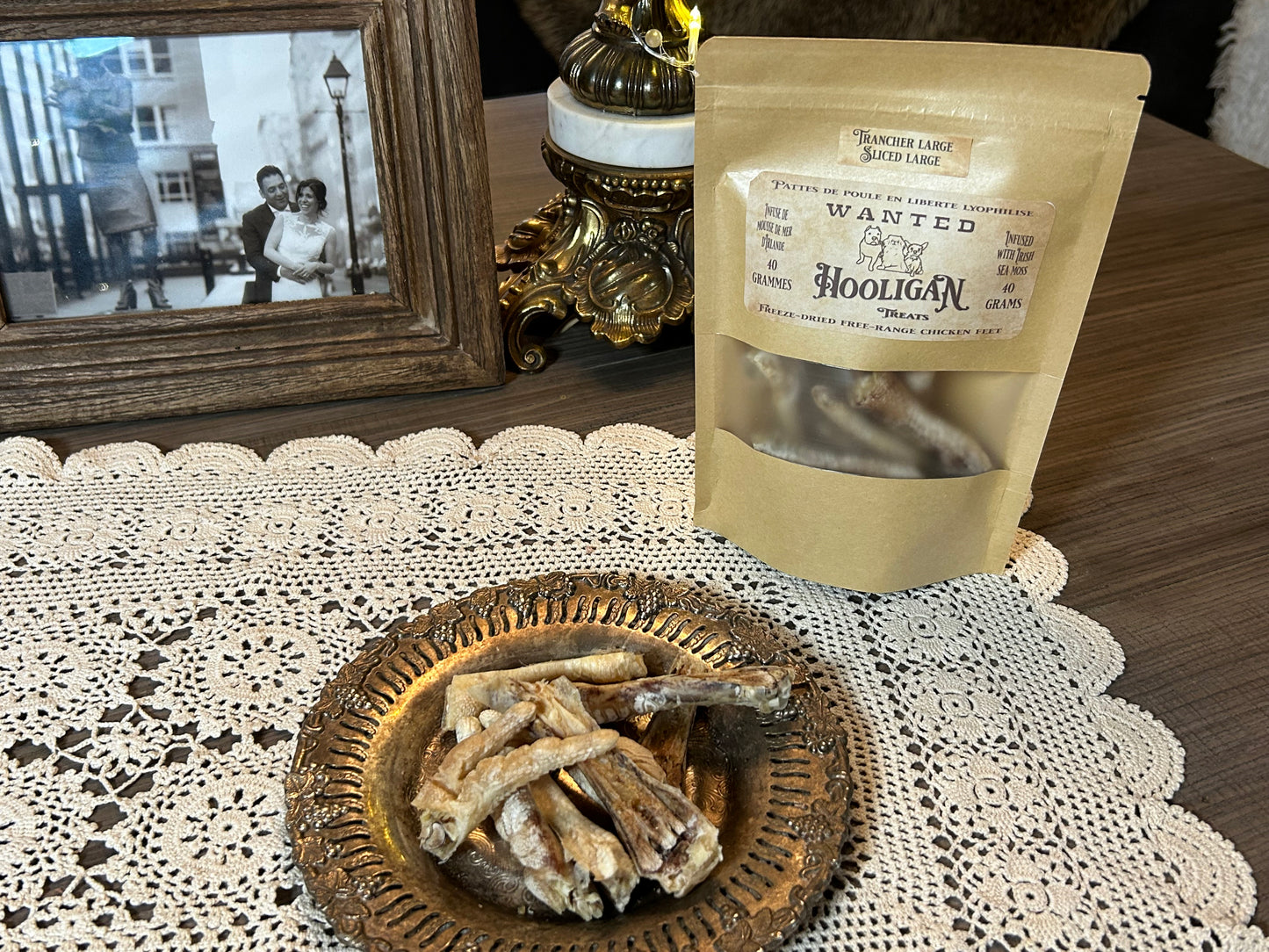 Hooligan treats, chicken feet infused with wild crafted, Irish Sea moss 40 g bag